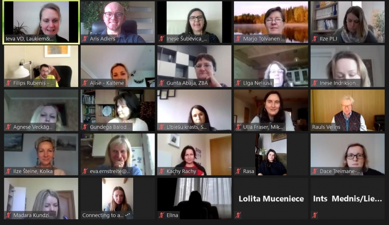 Foto no projekta atklāšanas pasākuma 2021. gada 25. martā, pieslēdzoties visai piekrastei